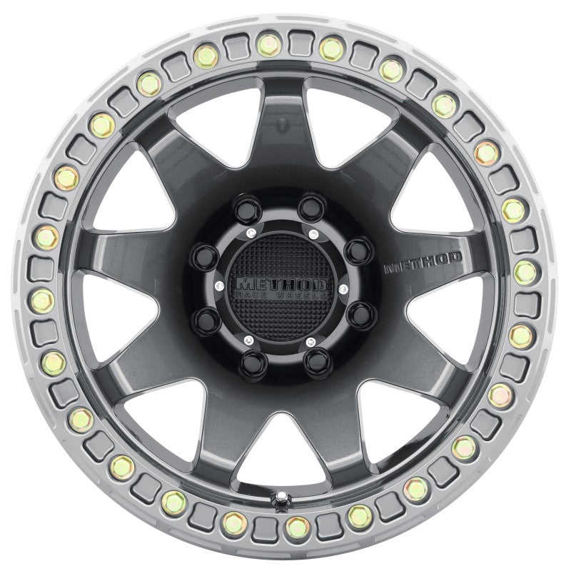 (set of 4) Method MR108 Beadlock Gloss Titanium | 17x9" -44mm | 8x6.5in Wheel