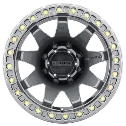 (set of 4) Method MR108 Beadlock Gloss Titanium | 17x9" -44mm | 8x6.5in Wheel