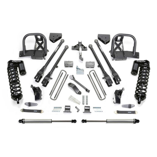 Fabtech 6" 4-Link Suspension System w/ DLSS 4.0 Coilover & Rear DLSS | Ford F350/450 4WD 8 Lug (11-16) (K2146DL)