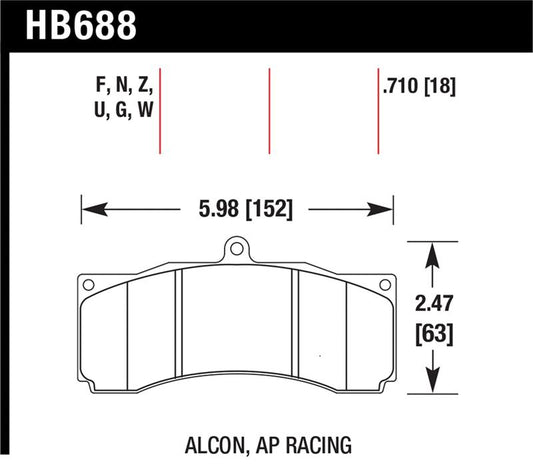 Hawk AP Racing/Stop Tech Universal Performance Compound Racing Brake Pads