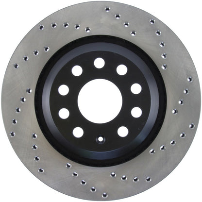 Stoptech 128.33113L Sport Cross-Drilled Disc Brake Rotors For Volkswagen Passat