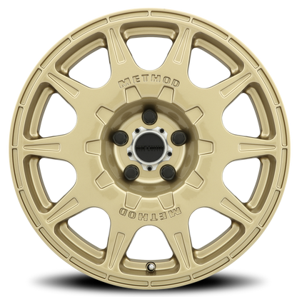 (set of 4) Method MR502 Rally Gold | 17x8" +38mm | 5x4.5in Wheel