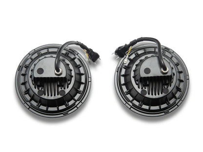 Raxiom 07-08 Jeep Wrangler JK HiOutput LED Headlights Angel Eye DRL Black (J211420)
