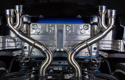 Mishimoto 2016+ Chevrolet Camaro SS Quad-Tip Race Axle-Back Exhaust w/ Black Tips-WheelFlip