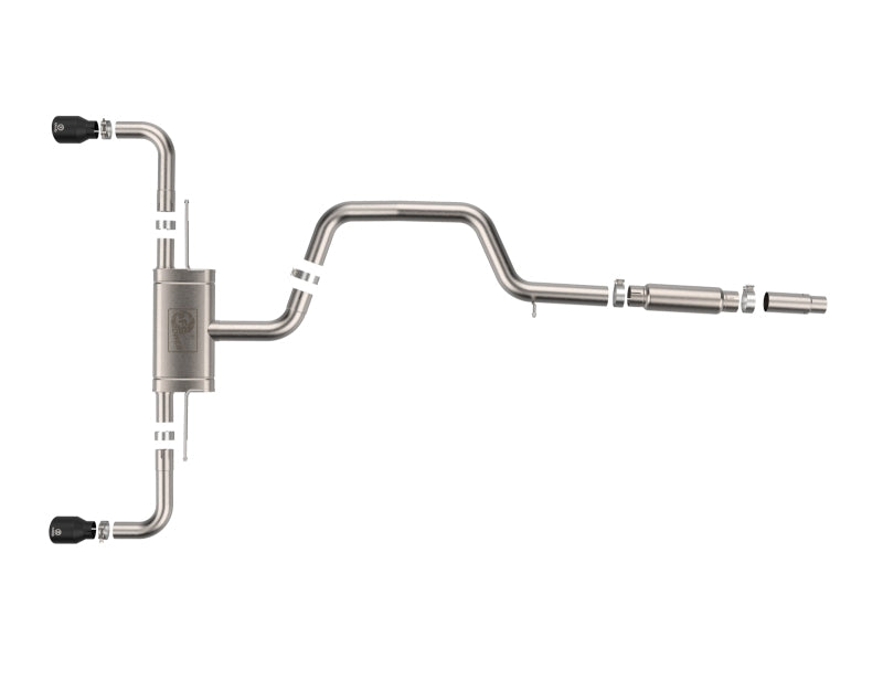 aFe 3 to 2-1/2 IN Stainless Steel Cat-Back Exhaust w/Black Tip | Volkswagen GTI (22-24) (49-36454-B)