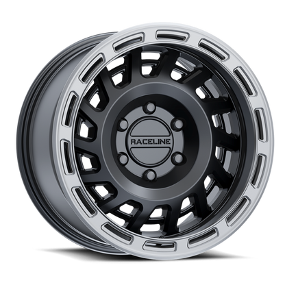 Raceline 957 Halo Black & Silver Lip | 17x9" -12mm | 6x135mm Wheel