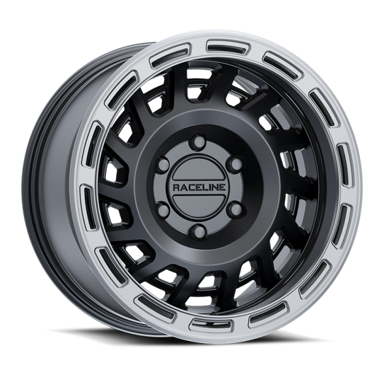 Raceline 957 Halo Black & Silver Lip | 17x9" -12mm | 6x135mm Wheel