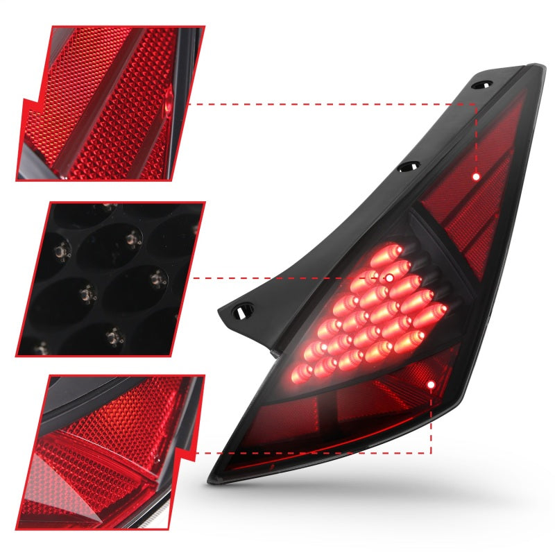ANZO LED Smoke Taillights Pair | Nissan 350Z (03-05) (321254)