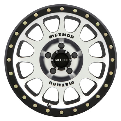 (set of 4) Method MR305 NV Machined - Matte Black Lip | 17x8.5" +0mm | 5x5in Wheel