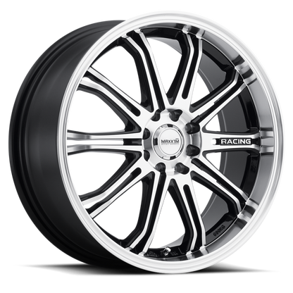 (set of 4) Konig Maxxim Ferris Black Machine Face | 17x7" +40mm | 8x100/108mm Wheel
