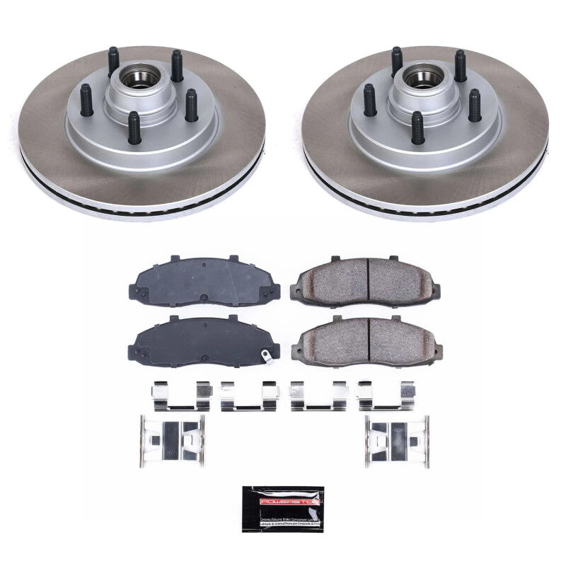 PowerStop 2002 Lincoln Blackwood Front Semi-Coated Rotor Kit (SC1914)