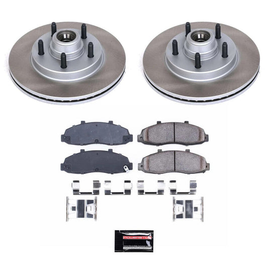 PowerStop 2002 Lincoln Blackwood Front Semi-Coated Rotor Kit (SC1914)