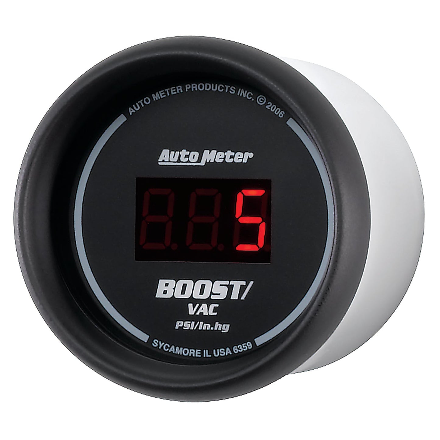 AutoMeter Black 52mm 30 In Hg.-Vac./30 PSI Digital Vacuum/Boost Gauge (6359)
