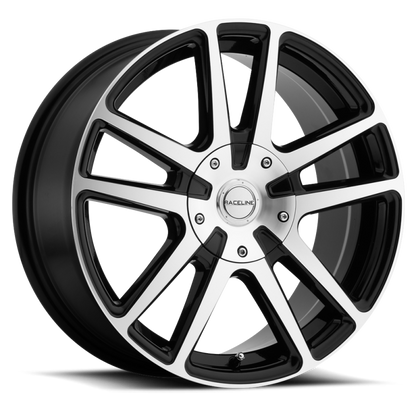Raceline 145 Encore Black & Machined | 17x7.5" +40mm | 5x100/5x114.3mm Wheel