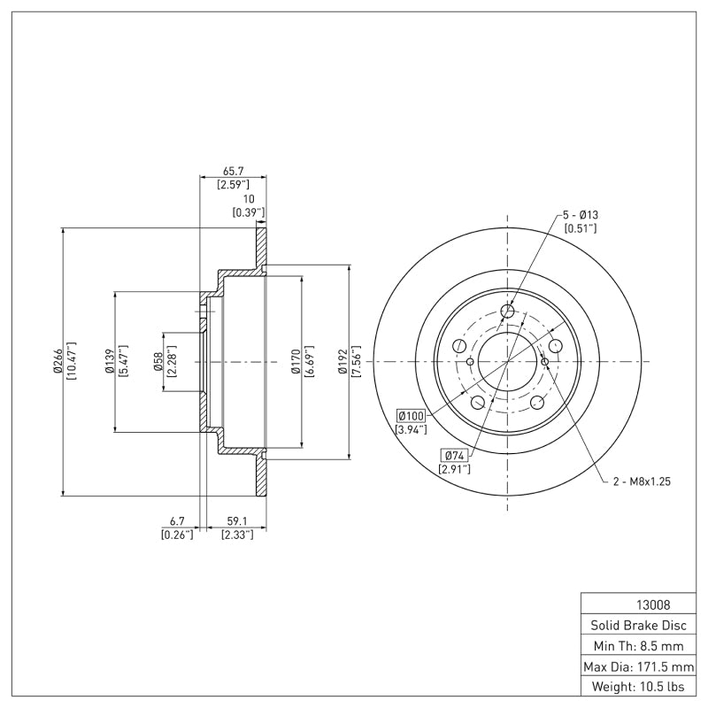DFC 90-08 Saab 9-2X Rear Brake Rotor | Saab 9-2X (89-15) (600-13008)