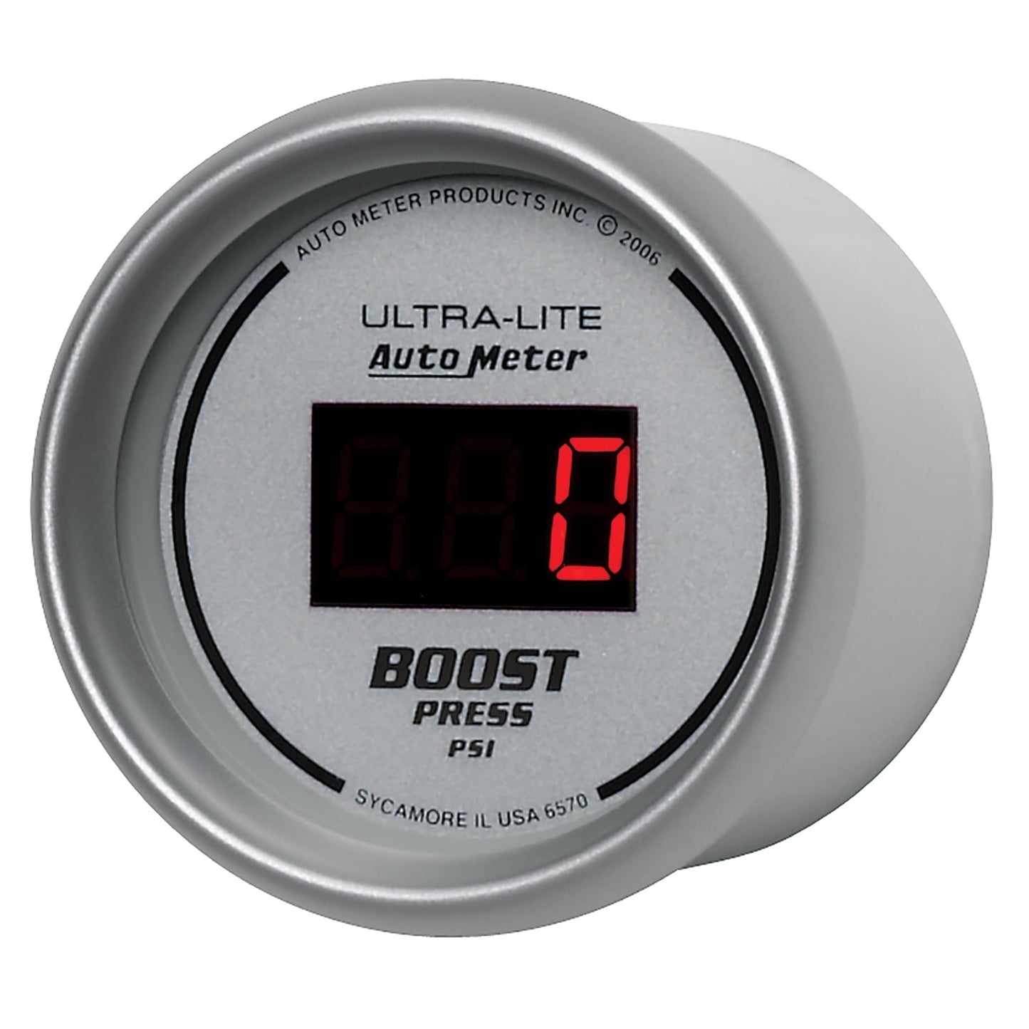 AutoMeter Ultra-Lite 2-1/16in 5-60 PSI Digital Boost Pressure Gauge - Silver (6570)