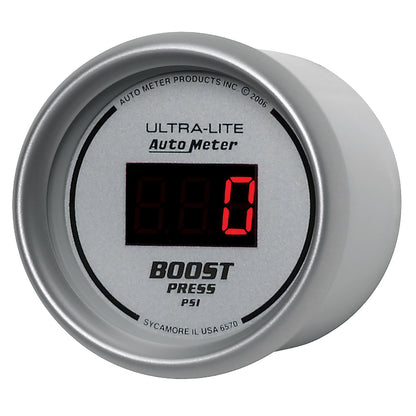 AutoMeter Ultra-Lite 2-1/16in 5-60 PSI Digital Boost Pressure Gauge - Silver (6570)