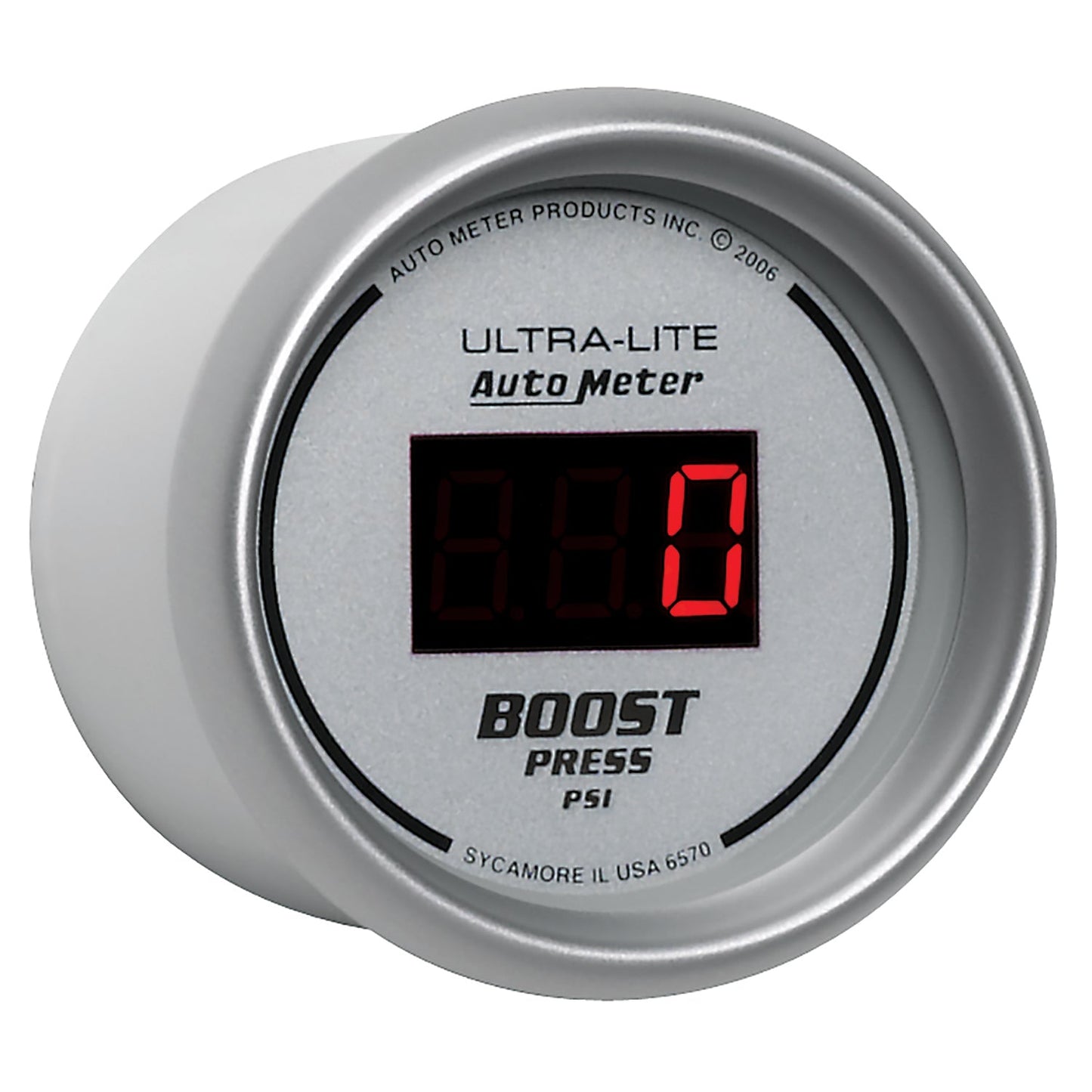 AutoMeter Ultra-Lite 2-1/16in 5-60 PSI Digital Boost Pressure Gauge - Silver (6570)