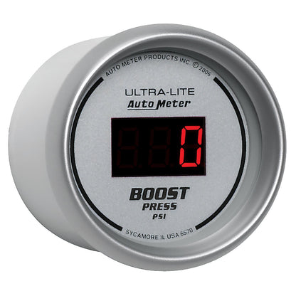 AutoMeter Ultra-Lite 2-1/16in 5-60 PSI Digital Boost Pressure Gauge - Silver (6570)