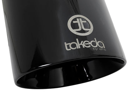 aFe Takeda 409 SS Clamp-On Exhaust Tip 2.5in. Inlet / 4.5in. Outlet / 9in. L - Black