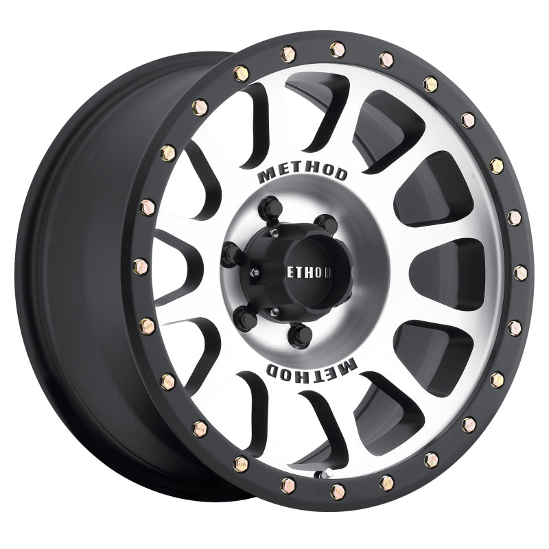 (set of 4) Method MR305 NV Machined - Matte Black Lip | 18x9" +18mm | 6x5.5in Wheel