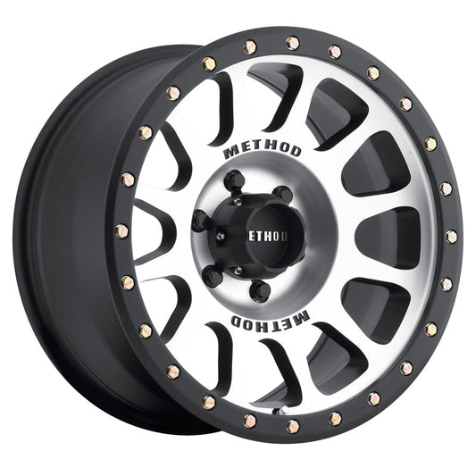 (set of 4) Method MR305 NV Machined - Matte Black Lip | 18x9" -12mm | 6x5.5in Wheel