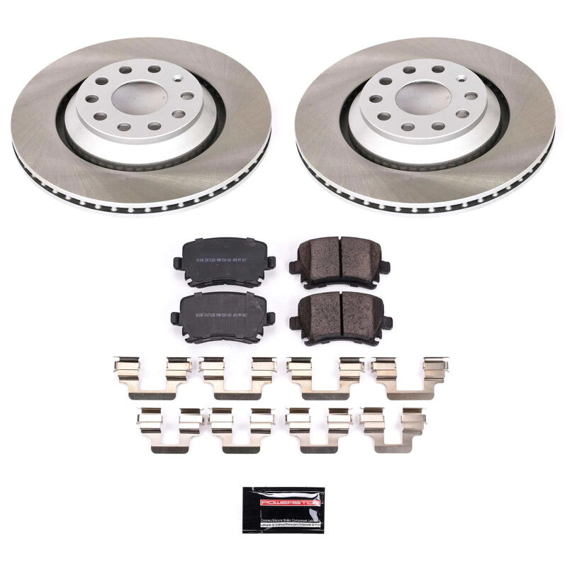 PowerStop 2008 Volkswagen R32 Rear Semi-Coated Rotor Kit (SC4628)