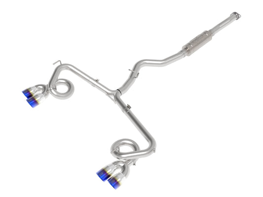 aFe Takeda 3in to 2-1/2in Stainless Steel Cat-Back Exhaust w/ Blue Flame Tip | Subaru WRX/STi (15-21) (49-36810-L)