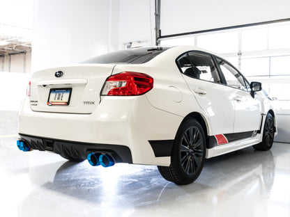 AWE Tuning 2015+ VA WRX Sedan Touring Edition Exhaust - Vapor Blue Quad Tips