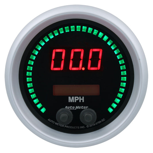 AutoMeter 85.7mm Black Switchable 260 MPH / 260 KM/H Speedometer Sport-Comp Elite Digital Gauge (6789-SC)