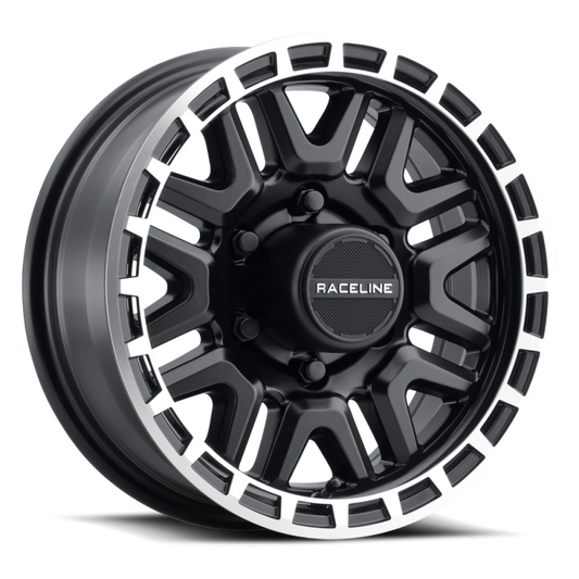 Raceline 953 Krank Black & Machined | 15x5" +0mm | 5x114.3mm Wheel