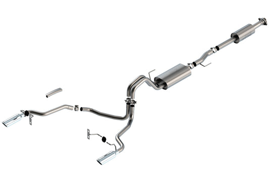 Borla 3.3L CC SB EC STB XL/XLT/Lariat/KR/Plnm/LTD 3/2.25 SRE Cat-Back S-Type Chrome Tips | Ford F-150 (21) (BC140878)