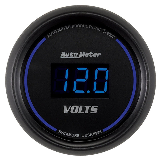 AutoMeter Cobalt Digital 52.4mm Black Voltmeter (6993)