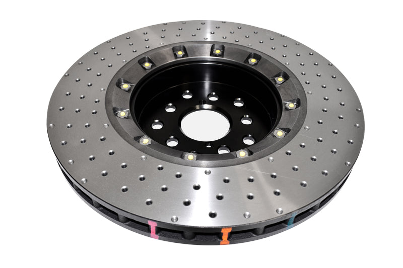 DBA 5000 Series 2-Piece Drilled Front Rotor w/ Black Hat | Subaru WRX STI (18-21) (DBA53050BLKXD-10)