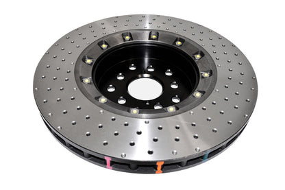 DBA 5000 Series 2-Piece Drilled Front Rotor w/ Black Hat | Subaru WRX STI (18-21) (DBA53050BLKXD-10)