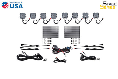 Diode Dynamics Stage Series RGBW LED Rock Light Kit (8-pack)