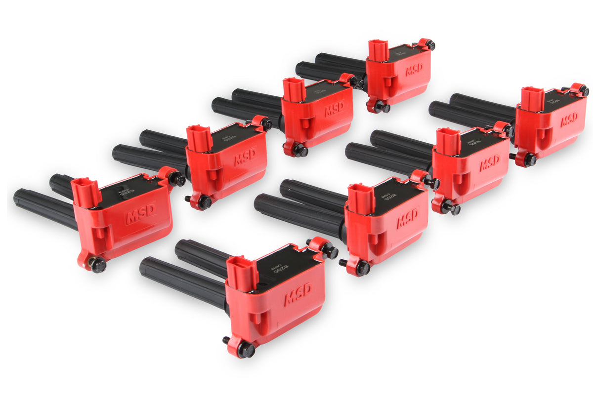 MSD 82558 Ignition Coils 2005-2020 Hemi 5.7L/6.1L/6.2L/6.4L engines, Red, 8-Pack