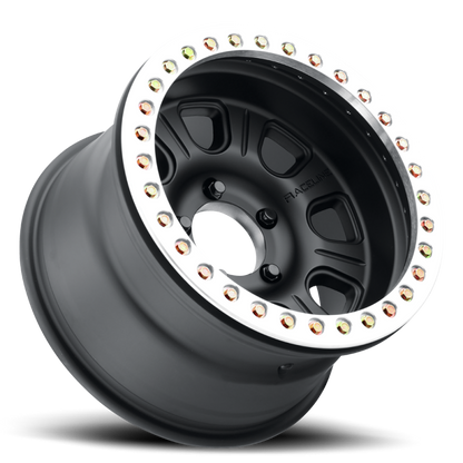 (set of 4) Raceline RT231 Monster Black & Machined Ring Beadlock | 17x8.5" +0mm | 5x127mm Wheel