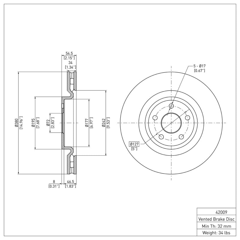 DFC Premium Brake Rotor (FRONT): Dodge Durango (12-25)
