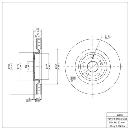 DFC Premium Brake Rotor (FRONT): Dodge Durango (12-25)