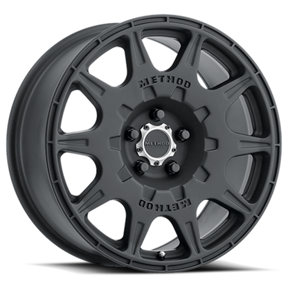 (set of 4) Method MR502 Rally Matte Black | 17x8" +38mm | 5x100mm Wheel