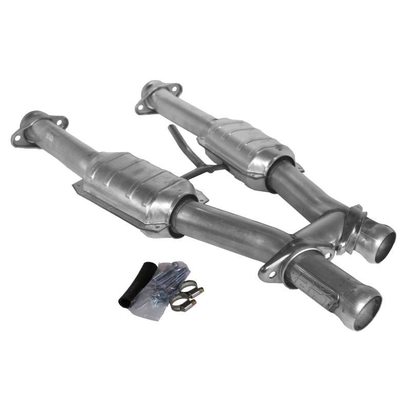 BBK 2.5in Short Mid H Pipe w/ Catalytic Converters | Mustang 79-93 5.0 (1509)