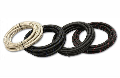 Vibrant -12 AN Two-Tone Black/Blue Nylon Braided Flex Hose (20 foot roll)