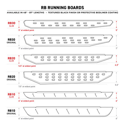 Go Rhino RB10 Running Boards - Bedliner - 68in