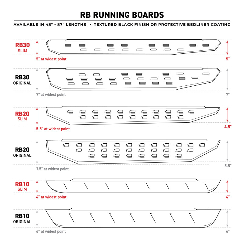 Go Rhino RB20 Running Boards | Tex Black | 68in (69400068PC)