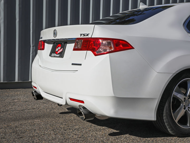 aFe 2-1/4in to 2-1/2in Cat-Back Exhaust System | Acura TSX (09-14) w/ Carbon Fiber Tips (49-36629-C)
