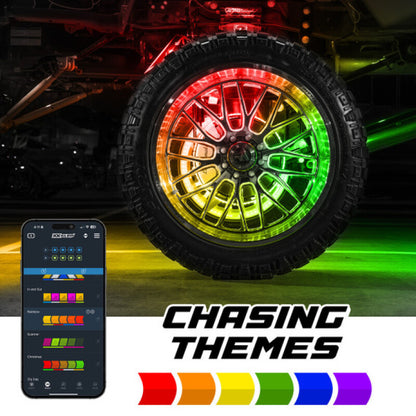 XKGLOW MX-WHEEL-KITD XKmax Ultra 3-Row RGBW 15.5in LED Wheel Ring Lights 4-Pc