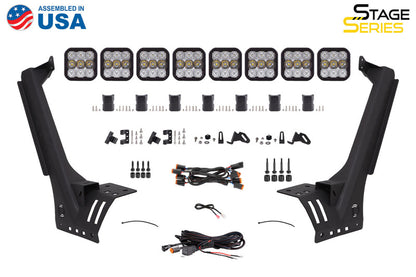 Diode Dynamics Jeep JL SS5 Sport CrossLink Windshield - White Combo Lightbar Kit