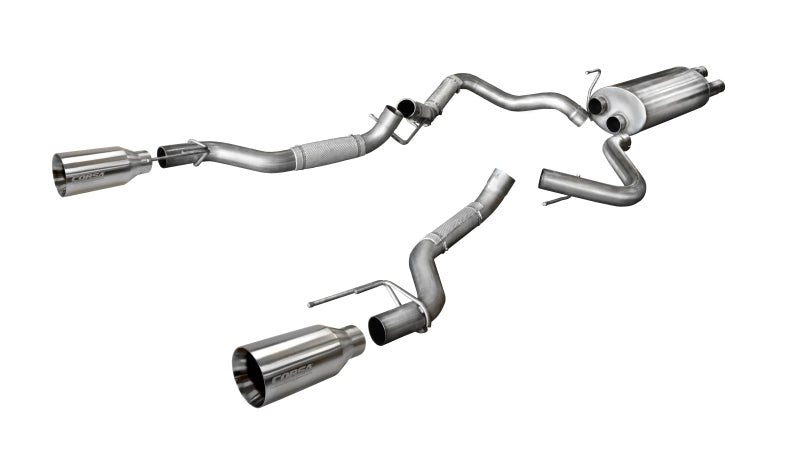 CORSA Sport / 3.0 in Cat-Back 5.0 in Single Tips | 2017-2020 Ford F-150 EcoBoost Raptor 3.5T (14397)