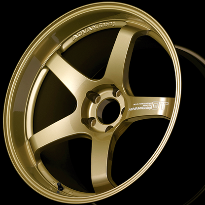 (set of 4) Advan GT for Porsche Racing Gold Metallic | 18x9" +46mm | 5x130mm Wheels